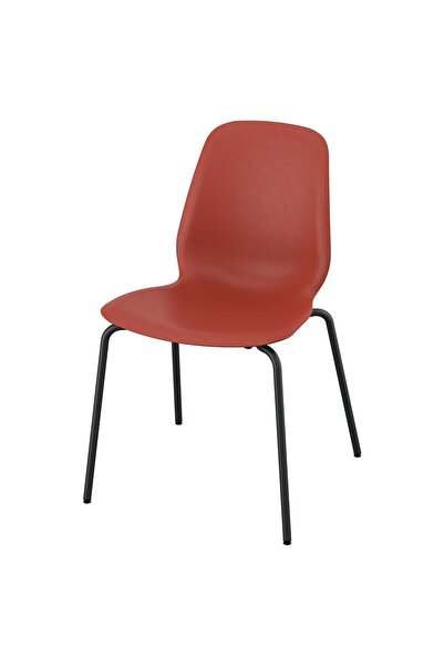 OEM Scaun plastic roșu/tubular metalic/negru-gri SKÅLSTA Scaune sufragerie