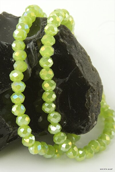 ZERO LAND Spt-Gld Colorful Crystal String Stone 6 mm (105818) Water Green