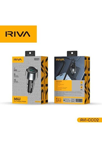 Riva شاحن سيارة بقوة 66 واط مع منفذ USB-A و USB-C |   شحن سريع |   صغير الحجم...