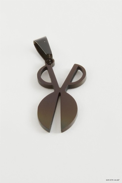 ZERO LAND Spt-Gld Scissors Steel Pendant 2.5 (113502) cm Black