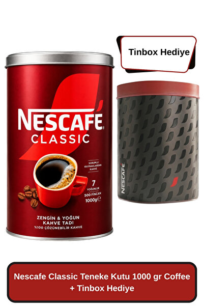 Nescafe Classic Teneke Kutu 1000 GR Kahve + Tinbox Hediye
