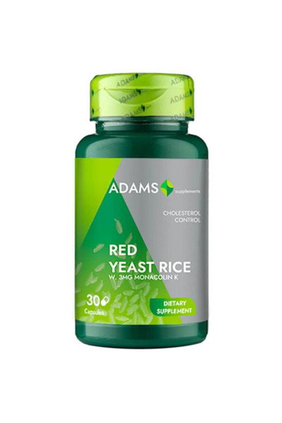 Adams Supplements Drojdie de Orez Rosu Red Yeast Rice, 30 capsule