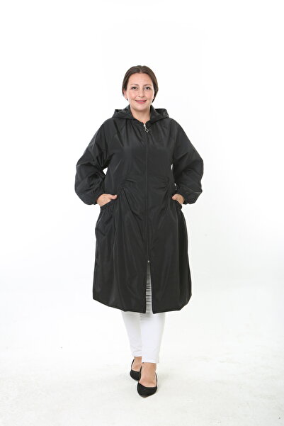 XL Modam Women's Hooded Plus Size Trench Coat
