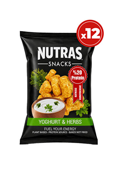 NUTRAS 12'li Yoğurt ve Mevsim Yeşillikleri Çeşnili Nohut Cipsi 50 g x 12 – Yü...