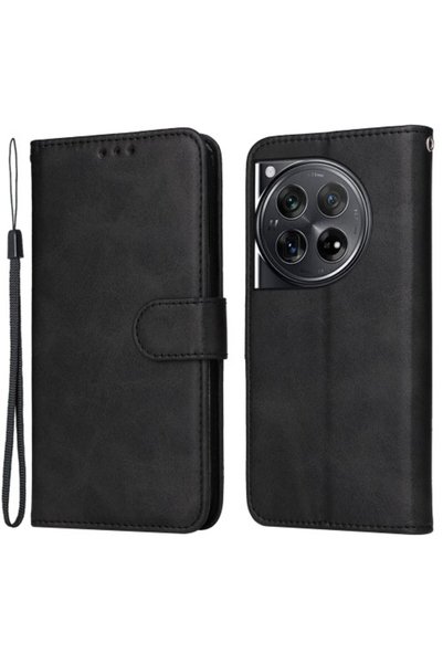OEM Θήκη Πορτοφόλι με Σταντ (Όψη Δέρματος) για OnePlus 12 5G - Μαύρο