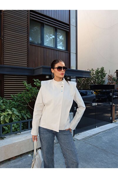 ESRAHELVACI High Collar Shoulder Cape Jacket