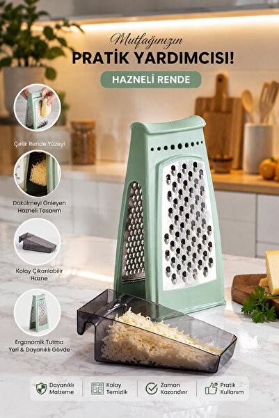 Porsima L-00667 Paslanmaz Çelik Çift Taraflı Hazneli Rende-Dilimleyici Doğray...