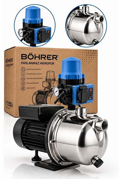 HEİLBER BA0115374 JET750SC Paslanmaz Çelik Hidrofor Su Pompası – Otomatik Bas...