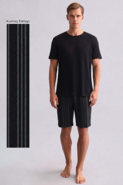 Aytuğ&Mısırlı Egyptian Men's Bamboo Pajama Shorts Black