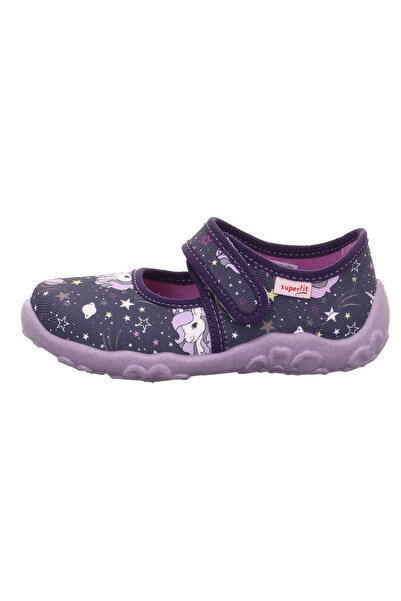 Superfit Bonny Kız Çocuk Ev Kreş Ayakkabısı Unicorn Desenli - Lacivert Mor 80...