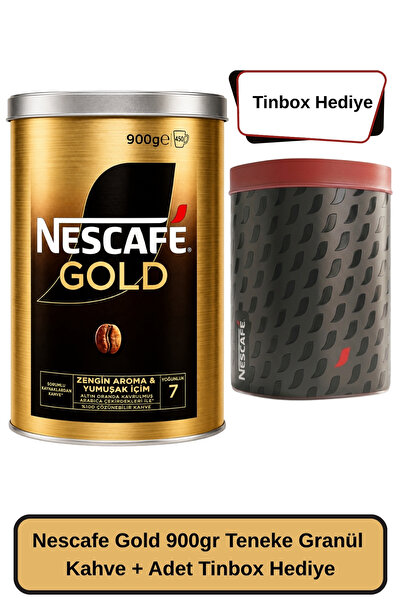 Nescafe Gold 900 GR Teneke Granül Kahve + Tinbox Hediye