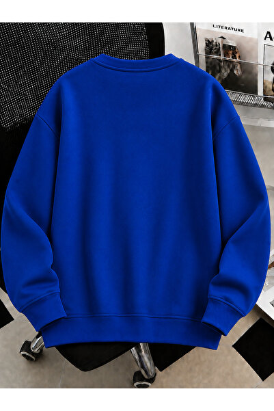 MODARİCH Unisex Kadın/Erkek Brooklyn Renkli Özel Baskılı Oversize Bisiklet Yaka Pamuklu Sweatshirt