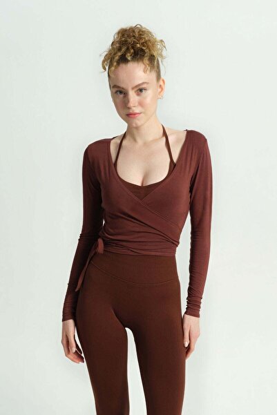 dossha LOUNGEWEAR KAHVERENGİ BAĞLAMA BOLERO