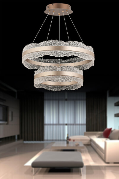 Akgül Nova Gold Çift Kademeli Lüks Salon 3 Renk Ledli