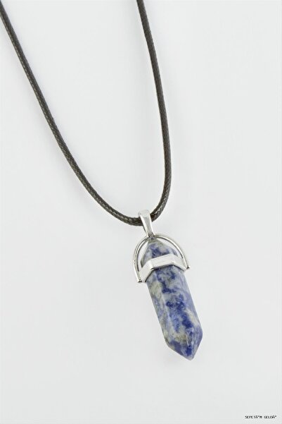 ZERO LAND Spt-Gld Sodalite Point Pendant (115214) Blue