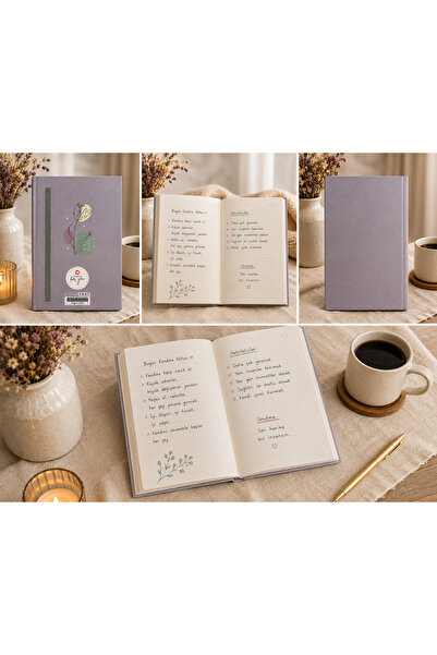 Bymiel Patterned Elastic Hard Cover Lined Agenda Notebook