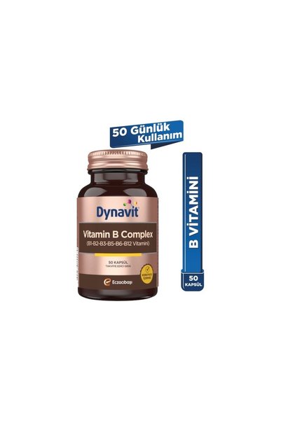 Dynavit Vitamin B Complex 50 Capsules - Energy - Vitamins B1, B2, B3, B5, B6,...