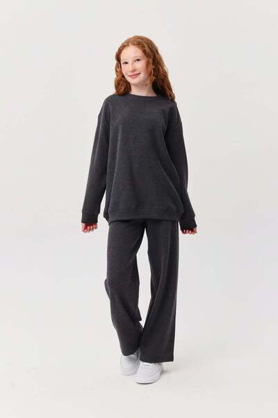 PAULMARK Girl's Elastic Waist Textured Sweat Bottoms