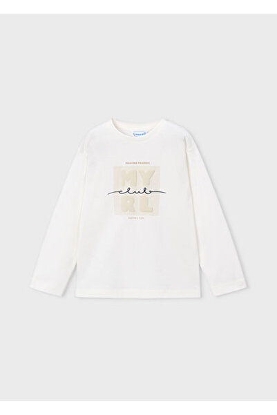 MAYORAL Boy's Long Sleeve Cream T-Shirt 713