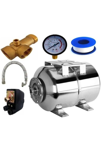 OEM Kit hidrofor Campion® vas inox 24L, presostat, manometru, racord 5 căi, f...
