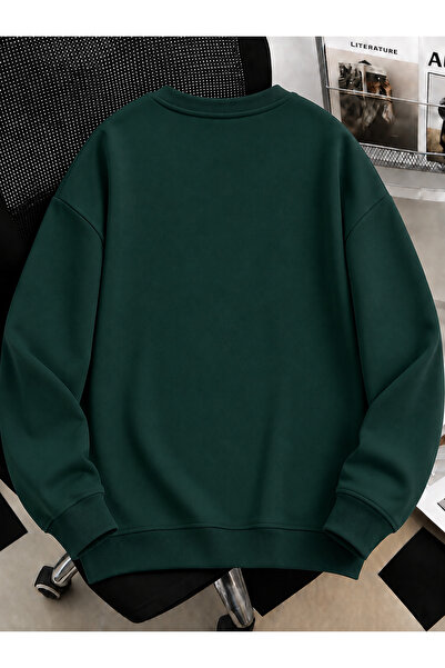 MODARİCH Unisex Kadın/Erkek Brooklyn Renkli Özel Baskılı Oversize Bisiklet Yaka Pamuklu Sweatshirt