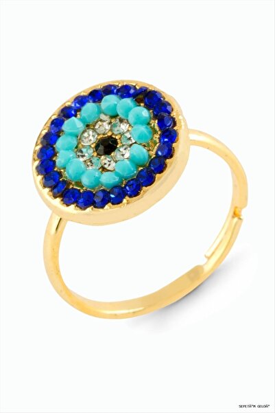ZERO LAND Spt-Gld Evil Eye Stone (130825) Ring Yellow