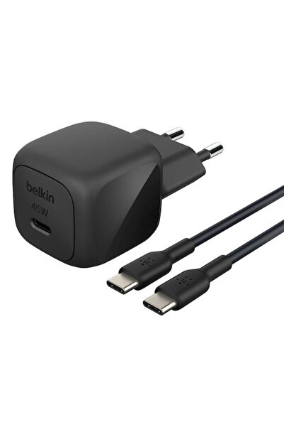Belkin Φορτιστής με θύρα USB-C και καλώδιο USB-C, 45W Power Delivery, Μαύρο (...