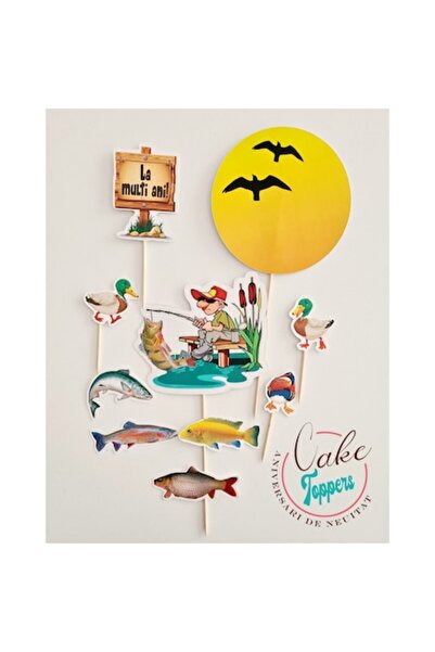 Aniversari de Neuitat Accesorii de petrecere: topper cu pescar de desene animate