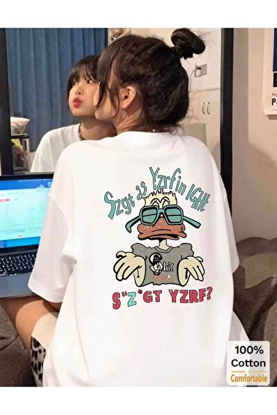 LELVANİ S'Z'Gt Yzrfi̇n Ighe Text Printed Crewneck Unisex T-Shirt