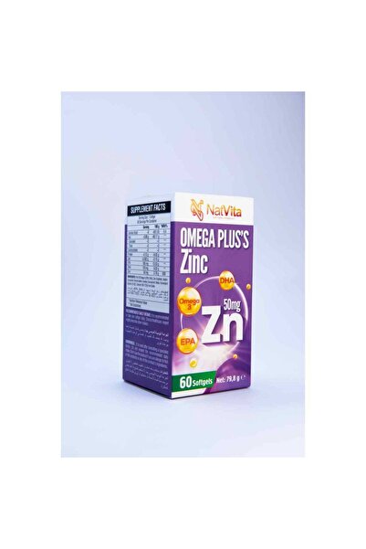 NatVita Omega Plus Zinc Food Supplement with Omega 3 and Zinc - 60 Vegetable ...