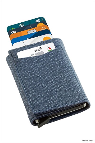 ZERO LAND Spt-Gld Meizmalı Kızaklı Card Holder Wallet Paper (144200) Blue wit...