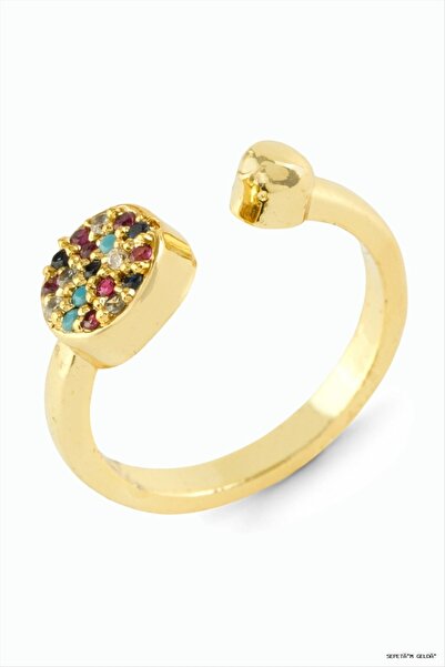 ZERO LAND Spt-Gld Colorful Zircon Stone Metal (125513) Ring Yellow