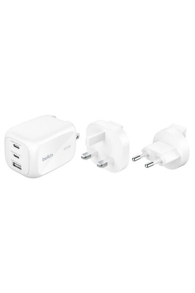 Belkin Φορτιστής χωρίς καλώδιο GaN με θύρα USB-A και 2 θύρες USB-C, Παροχή ισ...