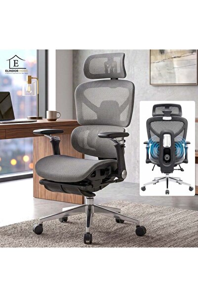 Elindor ®   Scaun de birou ergonomic, cu funcție de masaj, cu spătar și cotie...