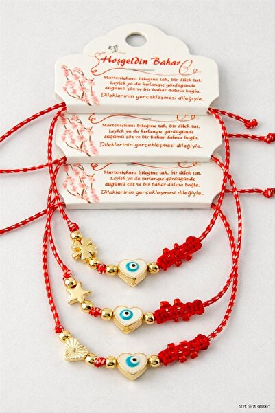 ZERO LAND Spt-Gld Heart Marteniçka (131643) Bracelet Red