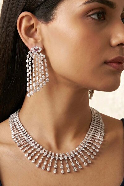 MorMajor Silver MİDNİGHT AURA MOZANİT DAMLA GÜMÜŞ KOLYE