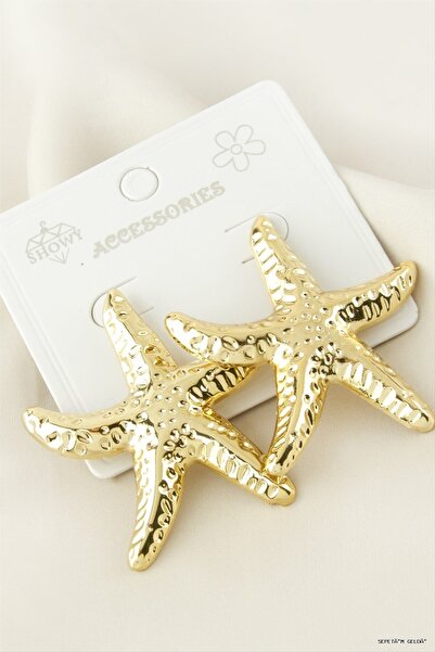 ZERO LAND Spt-Gld Starfish Metal (130238) Earrings Yellow