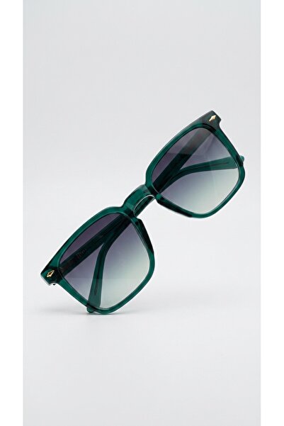 funeyes Mocha Green Cornered Unisex Sunglasses Hit Model Cornered Unisex