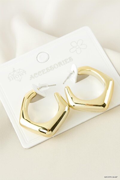 ZERO LAND Spt-Gld Oval Plastic (130459) Earrings Yellow