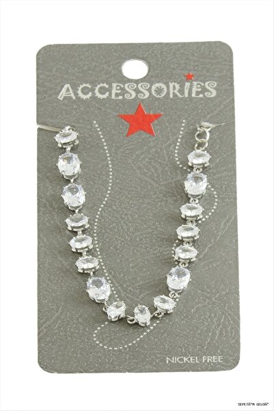 ZERO LAND Spt-Gld Savoroski Zircon Stone Anklet (140749) Silver Color