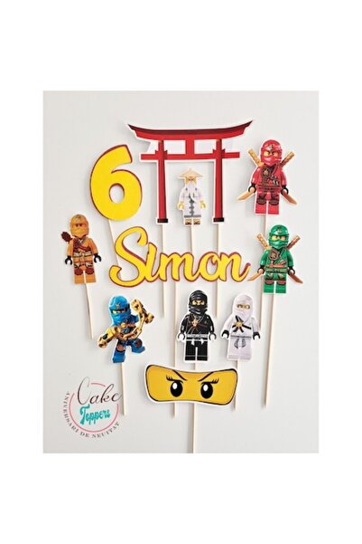 Aniversari de Neuitat Set de toppere pentru petrecerea Ninjago, carton lucios...