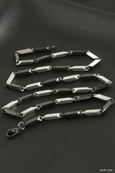 ZERO LAND Spt-Gld Square Luxury Steel (232521) Necklace Black