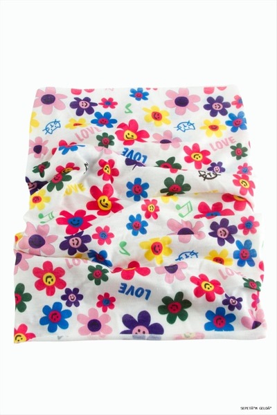 ZERO LAND Spt-Gld Daisy Patterned Baff (125429) Neck Collar White
