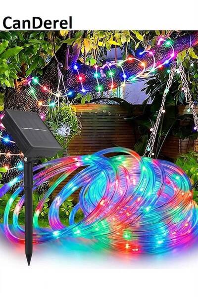 TeknoClass Hortum Kaplama RGB Solar Güneş Enerjili 12 Metre 100 Led Şerit Led...