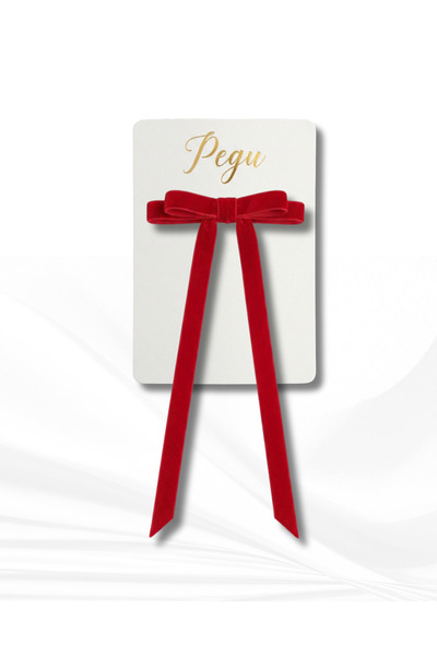 pegu baby collection MİNİK DÜŞLER SERİSİ , TEKLİ KIRMIZI KADİFE Kurdele Fiyon...