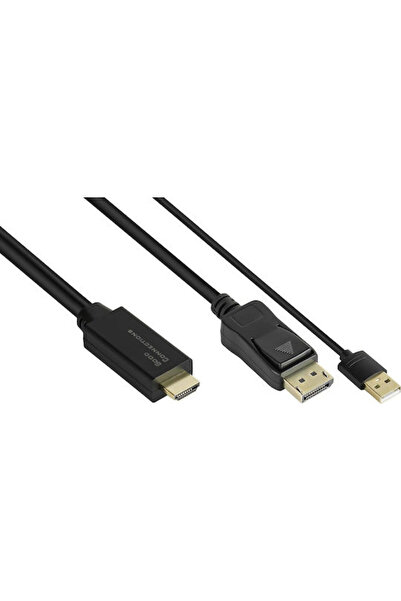 Good Connections Καλώδιο DisplayPort αρσενικό - HDMI αρσενικό 2μ Μαύρο (HDMI-...