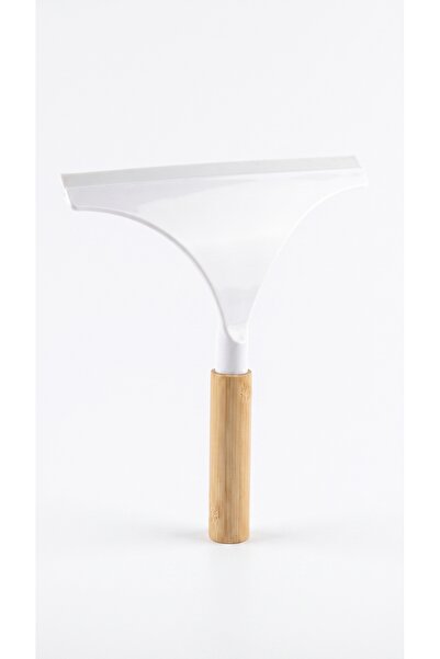 MAKRİ HOME Bambu Saplı Cam ve Yüzey Çekçeği, Duş Kabini ve Ayna Sileceği, 24 cm