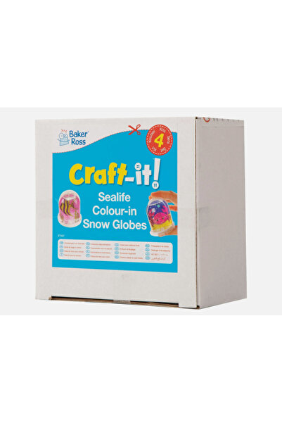 Baker Ross Sealife Colour-in Snow Globes (Box of 4) Assorted Colours