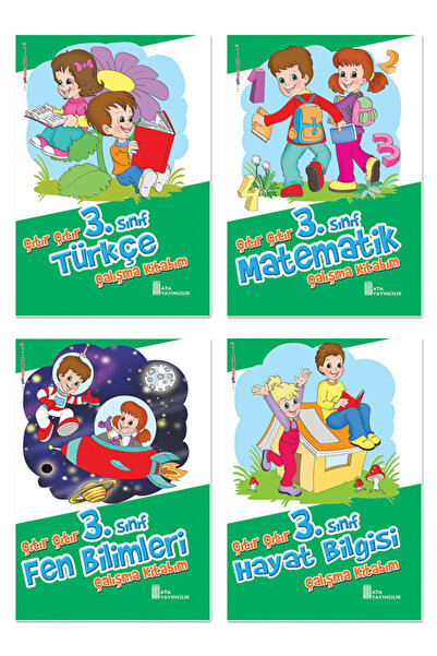 Ata Yayıncılık 3. Sınıf Çıtır Çıtır Çalışma Kitabım 4'lü Set (Türkçe-Matemati...