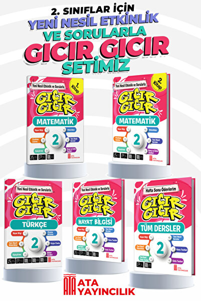 Ata Yayıncılık 2. Sınıf Gıcır Gıcır 5'li Set (Türkçe-Matematik (2 Kitap)-Haya...